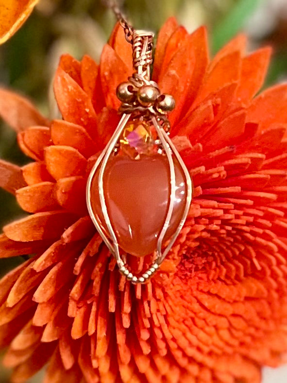 Carnelian Heart Copper Necklace