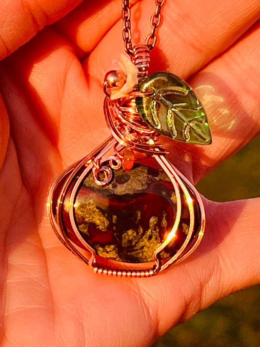 Dragon’s Blood Copper Pumpkin Necklace