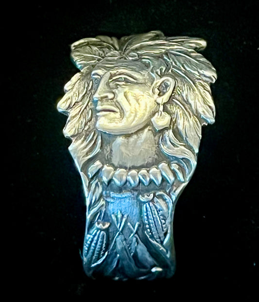 Sterling Silver Spoon Ring – Antique Baker-Manchester “Kansas” Pattern (c. 1900)