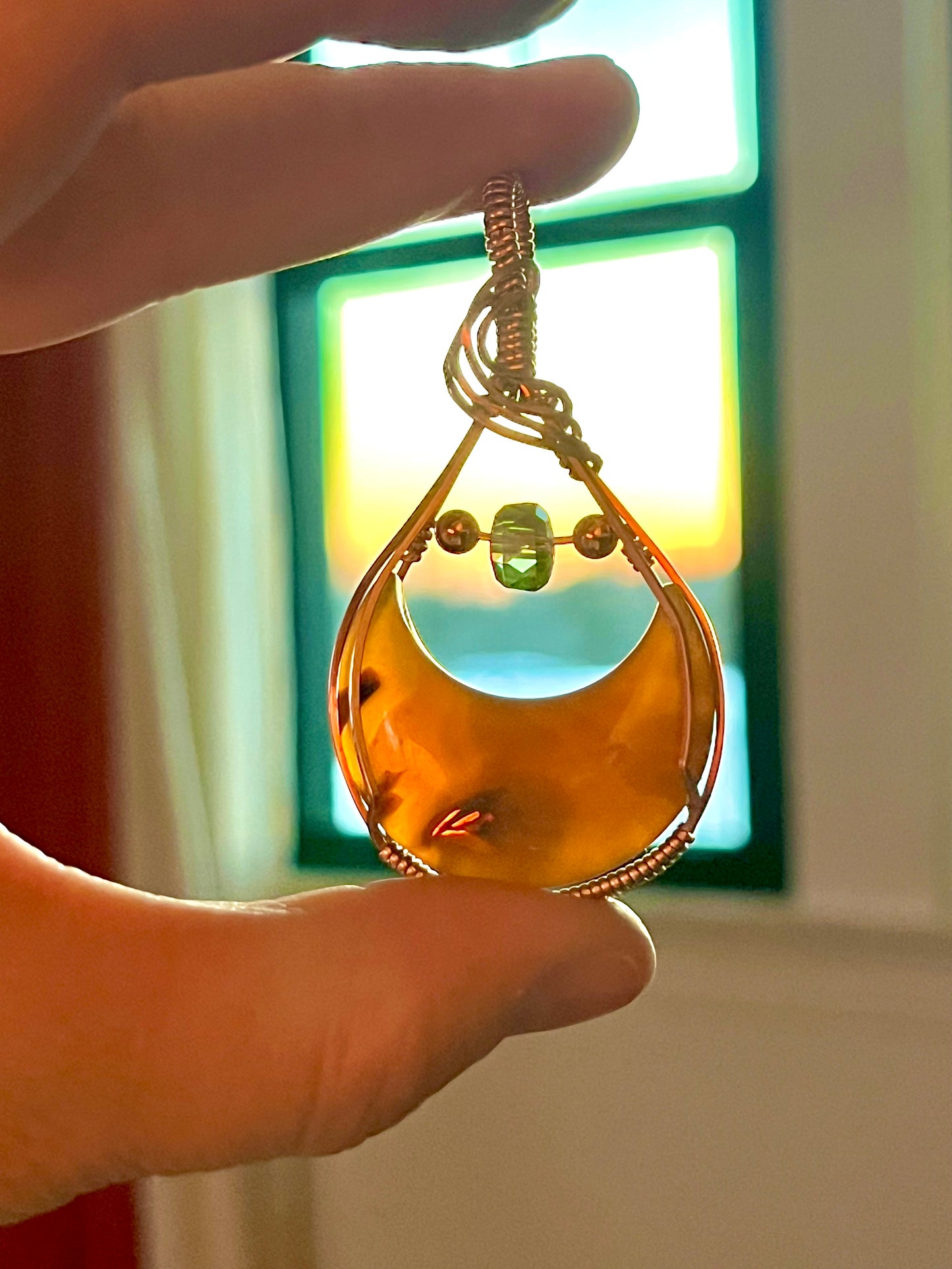 Indonesian Amber Copper Necklace