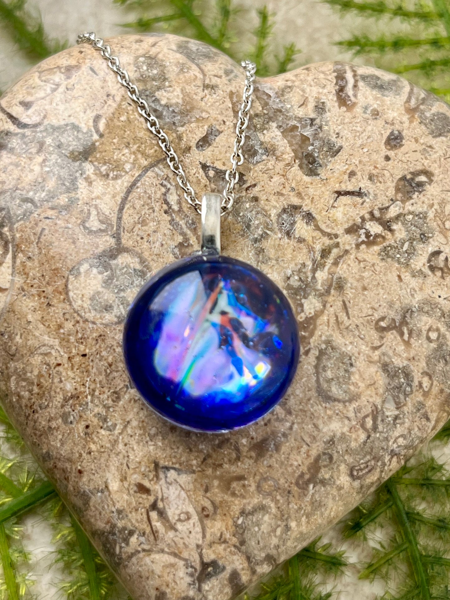 Aurora Borealis Mini Round Necklace