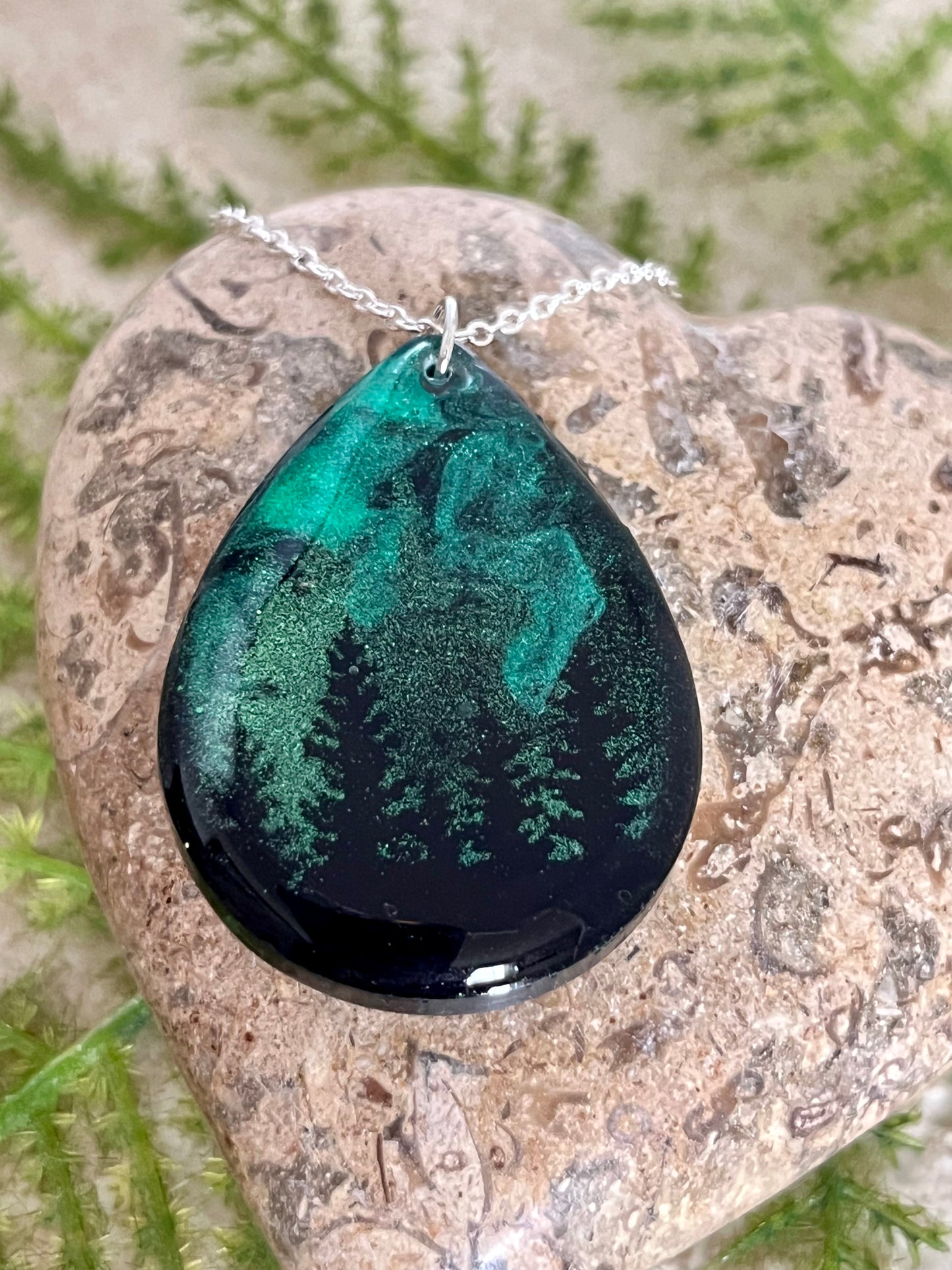 Northern Lights Resin Necklace