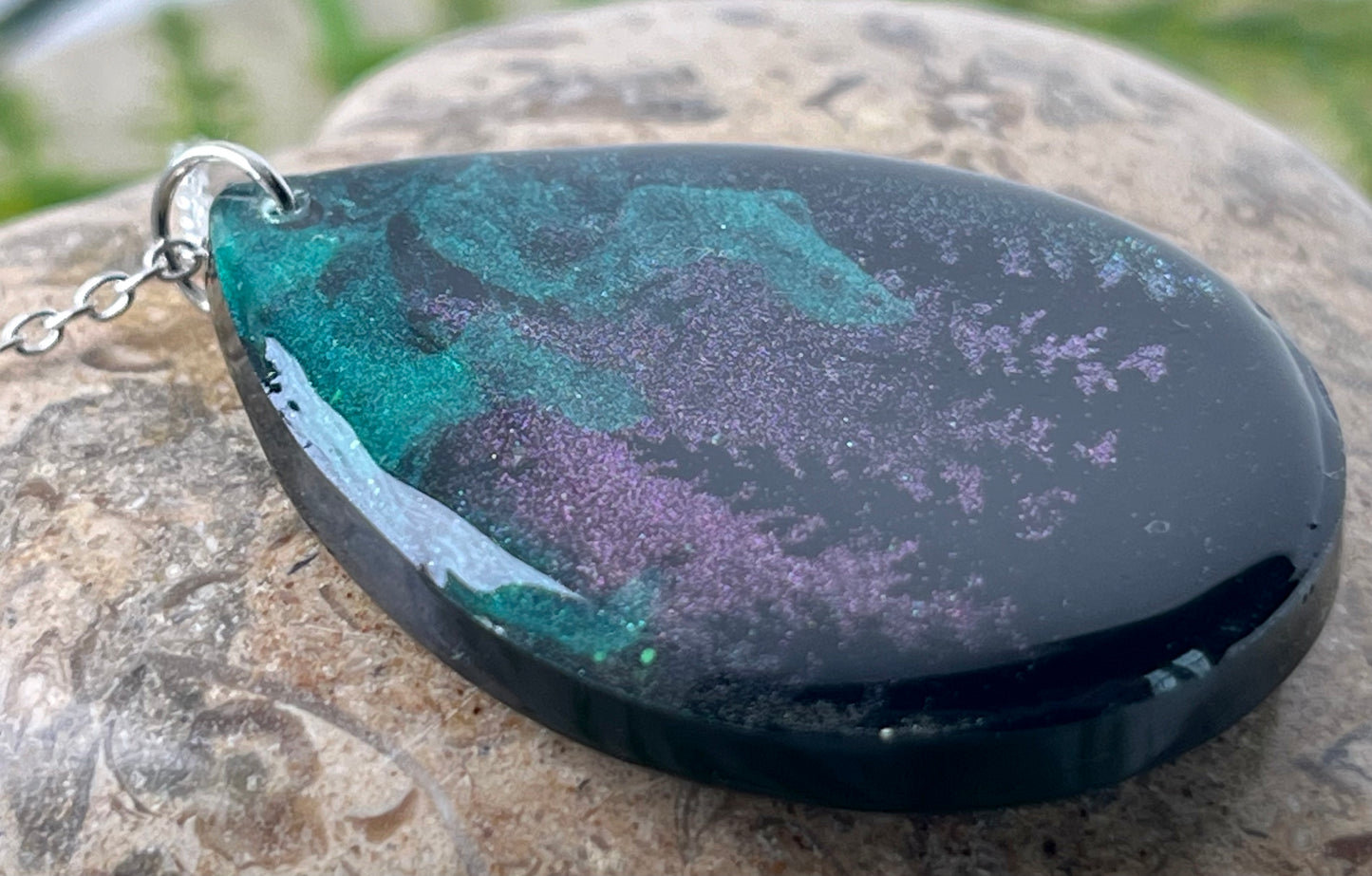 Northern Lights Resin Necklace