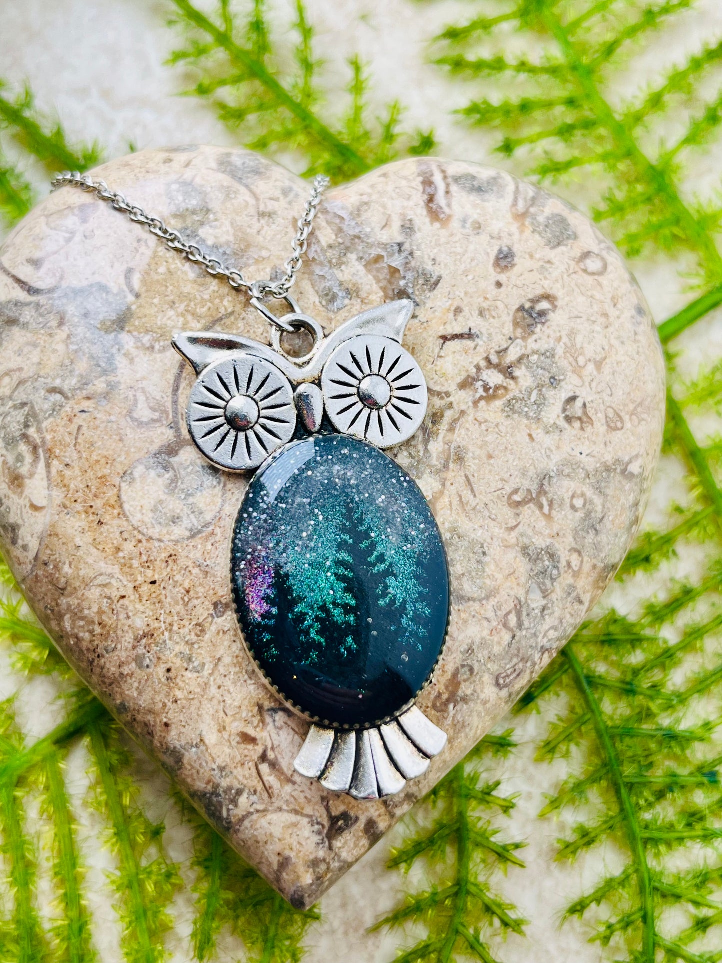 Owl Northern Lights Necklace