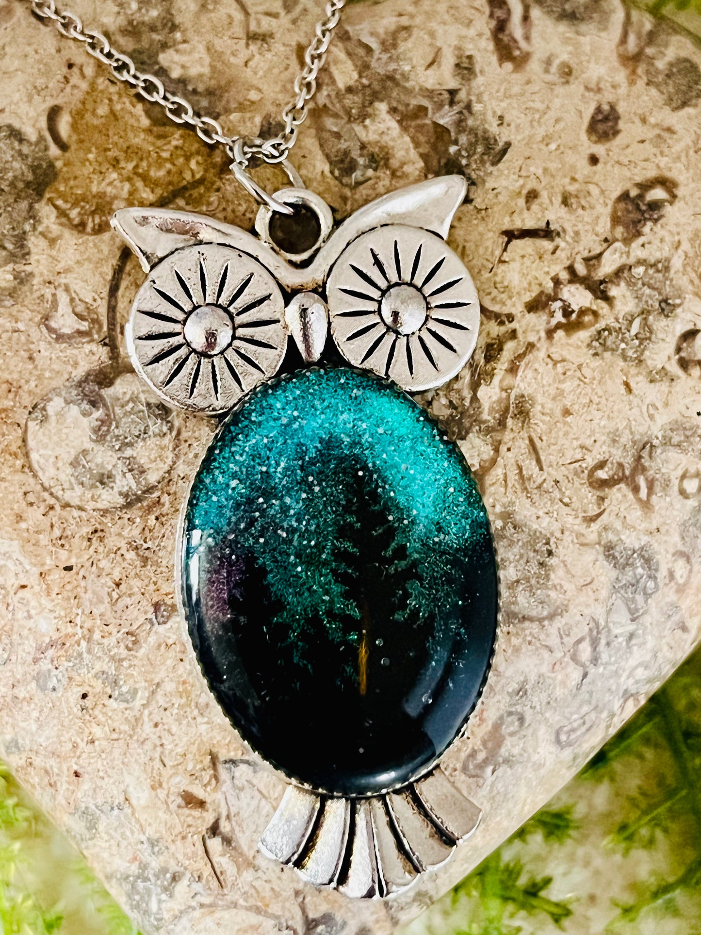 Owl Northern Lights Necklace