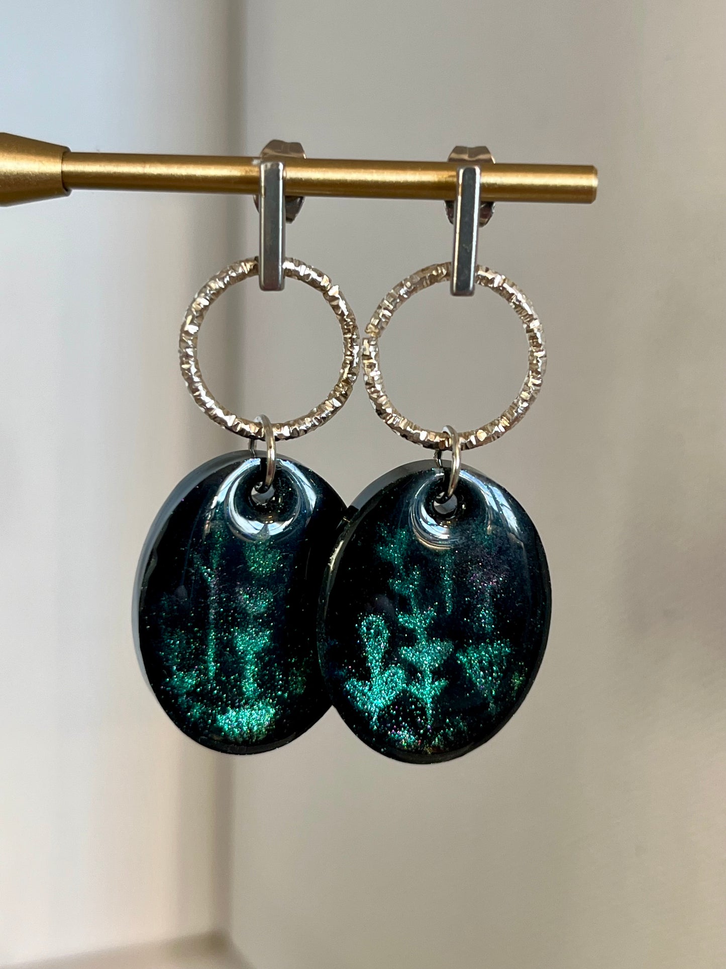 Botanical Cat Eye Effect Earrings